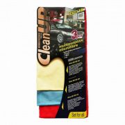Тряпка мікрофібра CleanUP 30*35см (CU-118) 3шт (скло.+хром+уні)